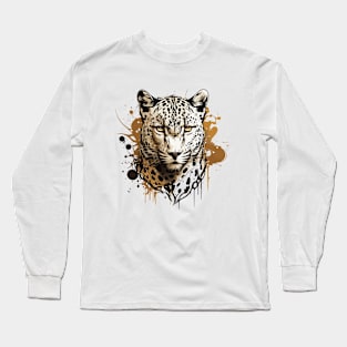 Graffiti Paint Leopard Creative Long Sleeve T-Shirt